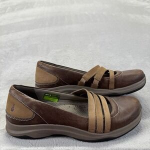 Ahnu Shoes Womens 7 Ahnu Merritt Brown Leather Slip On Mary Jane Comfort Walking